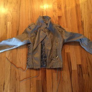 Montanaco Tan Faux Leather Jacket